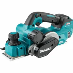 This bare-tool cordless hand planer from the 40V MAX XGT series features a 3-1/4 in blade width and 3/16 in cutting depth. Carbide blades provide long cutting life. Suitable for smoothing, trimming, and leveling wood surfaces in carpentry and framing applications. Requires a separately sold battery and charger.