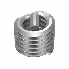 Free-running helical insert with tanged tang for installation. Made from 18-8 stainless steel with plain finish. M4-0.70 metric coarse right-hand threads. Used to repair or reinforce tapped threads in metal components, providing wear-resistant threads in aluminum, cast iron, or steel. Pack of 100.