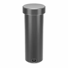 Steel clevis pin with 1 in diameter and 2 3/4 in shank length, overall length 2.75 in. Used in clevis and linkage assemblies as a removable, load-bearing fastener for machinery and industrial equipment.