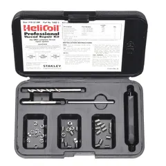 This kit includes 18-8 stainless steel helical inserts for restoring damaged #10-32 fine threads in metal components. The free-running inserts are right-hand threaded and require an STI tap of the same size. Suitable for general thread repair applications in metal substrates.
