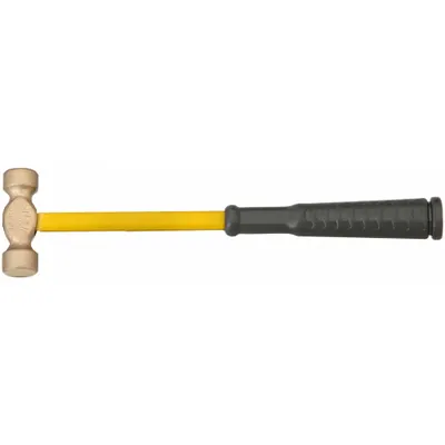 AMPCO Machinist Hammer: Fiberglass, Aluminum Bronze, 4 oz Head Wt, 10 in Overall Lg - Non-Sparking Ball-Peen Hammers