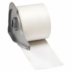 Continuous label roll for thermal transfer printing, 2 inches wide by 50 feet long. Made of white gloss polyester for indoor use. Compatible with M710 series printers. Suitable for industrial identification, asset tracking, cable marking, and equipment labeling.