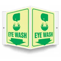 Safety Sign: PETG, Mounting Holes Sign Mounting, 6 in x 8 1/2 in Nominal Sign Size, Glow In The Dark