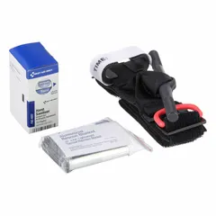 Bulk refill kit designed to upgrade existing first aid supplies to meet ANSI/ISEA Z308.1-2021 standards. Includes a Windlass Tourniquet and 10 hand sanitizers. Latex free, not water resistant. No adhesive bandages or oral/inhalant medications included.