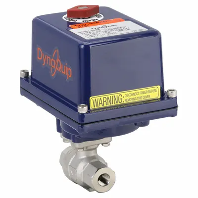 DYNAQUIP CONTROLS Electrically Actuated Two-Way Ball Valve: 1/4 in, Stainless Steel - Stainless Steel Electrically-Actuated Ball Valves