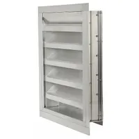 50.5"H 44.5"W Drnbl Extrd Alu Combo Dmpr: Flanged, 47 1/2 in H, 41 1/2 in W, Aluminum