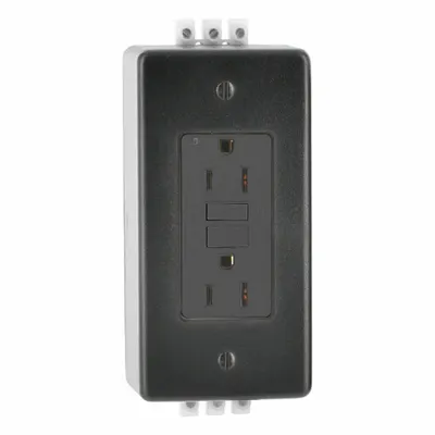 LEVITON Plugs and Receptacles: Hospital Grade, Duplex, 5-15R, Black, GFCI, 125V AC - General Purpose Receptacles