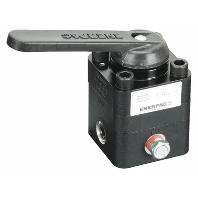 ENERPAC Closed Center Valve: 4.5 gpm Max Flow Rate, Three Positions, 3/8 in NPT - Lever-Operated Directional Control Valves