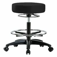 Stool: Vinyl, Ht Range 19 3/4 in to 27 3/4 in, 17 in Seat Wd, 17 in Seat Dp, 0 Glides, 5 Casters (MPN BR-VMBSO-RG-CF-RC-8540)