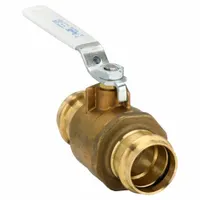 APOLLO Manual Two-Way Ball Valve: 1 1/4 in, Brass, Straight, Press x Press, Full Port Ball Port (MPN 77VLF14601)