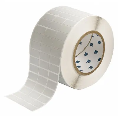 BRADY Pre-Cut Label Stock Roll: 1/2 in x 1 in, 3 11/32 in x 1/2 in, Metalized Polyester - Brady Precut Label Rolls