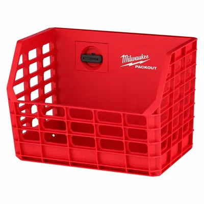 MILWAUKEE PACKOUT Wall Basket: 9 1/2 in W x 7 in H x 7 in L, Plastic - PACKOUT Tool Racks, Shelves & Holders