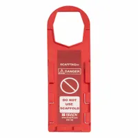 Red/white rectangular plastic tag holder for displaying danger tags in industrial safety applications. Suitable for indoor/outdoor use. Measures 11 3/4 in height by 3 1/2 in width. Sold in a 10-pack