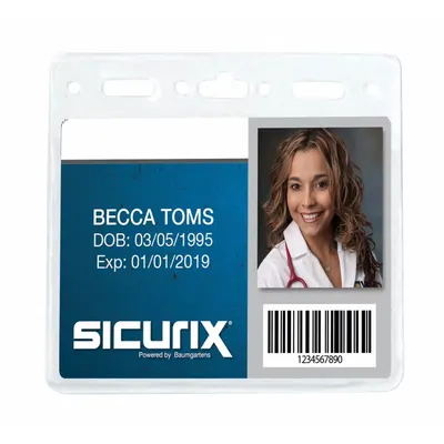 SICURIX Badge Holder: Pouch, Horizontal, 4 1/4 in Badge Pouch Wd, 1 1/8 in Badge Pouch Ht - Sleeves & Holders for Badges