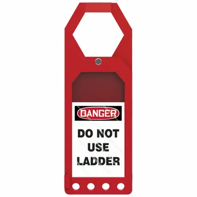 ACCUFORM Tag Holder: No Header, 3 1/2 in Wd, 10 in Ht, Red, Rectangle, Plastic, Indoor/Outdoor - Safety