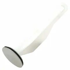 APPROVED VENDOR Drain Stopper: 1 1/4 in Overall Dia, ABS/Stainless Steel, White, Pop Up