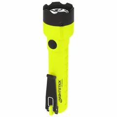 The NIGHTSTICK XPP-5420GXA is an intrinsically safe handheld flashlight with a polymer body. It delivers 210 lumens of light output and provides a 14-hour run time at maximum brightness. Powered by 3 AA batteries, it is suitable for use in hazardous environments where flammable gases or dusts may be present.