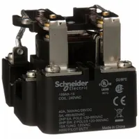 SCHNEIDER Open Power Relay: Surface Mounted, 40 A Current Rating, 240V AC, DPDT, 8 Pins/Terminals (MPN 199AX-15)