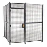 RAPIDWIRE Welded Partition Cage: 8 ft W x 10 ft D 8 ft H, Gray, 2 Sides, Powder-Coated (MPN 81082W)
