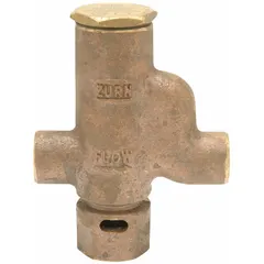 Chrome-plated bronze trap primer with sealed bronze cover. Features 1/2 in nominal pipe size and solder female connection. Overall length 7 in. Used to automatically add water to floor-drain traps, maintaining the water seal to prevent sewer gas entry in plumbing systems with infrequent water flow.