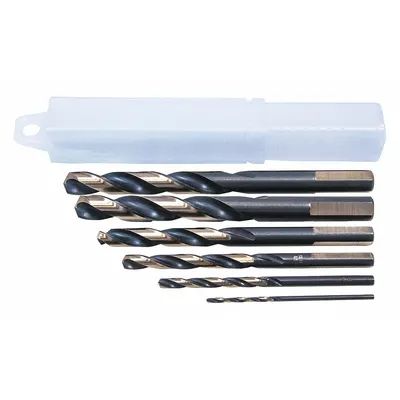 CLE-LINE Mechanics Length Drill Bit Set: 6 Pc, 1/16" to 3/8", 135° Split Point - High-Speed Steel Mechanics-Length Drill Bit Sets