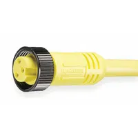 Cordset: 7/8"-16 Female Straight x Bare Wire, 3 Pins, Yellow, PVC, 20 ft Cable Lg, 16 AWG Wire Size (MPN 103000A01F200)