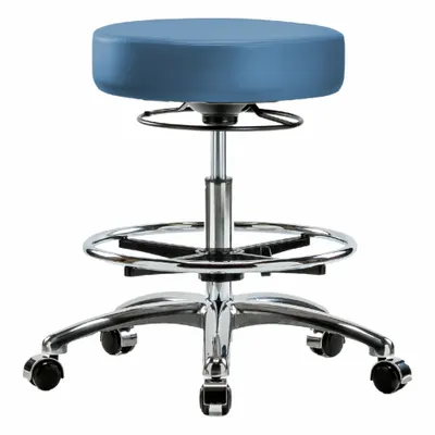 OEM Stool: Vinyl, Ht Range 21 1/4 in to 28 3/4 in, 17 in Seat Wd, 17 in Seat Dp - Vinyl Lab Stools