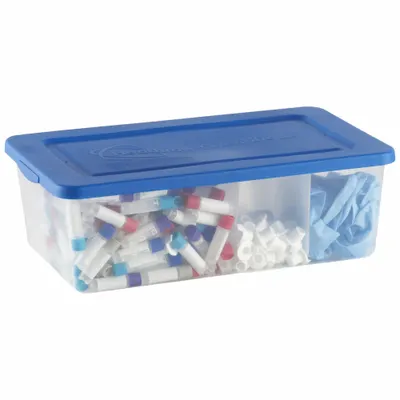 HEATHROW SCIENTIFIC Storage Tote: 2 gal, 13 in x 7 7/8 in x 4 1/2 in, Clear Body, Clear Lid - Clearview Totes with Snap-On Lids