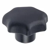This 7-point star knob features a plastic body with a steel M6 threaded insert and a 12 mm thread length. Designed for manual adjustment and clamping applications where a secure, ergonomic grip is required. Suitable for use in jigs, fixtures, and machinery for hand-tightening tasks