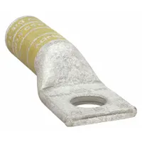 Copper compression lug for terminating 250 kcmil stranded copper wire to a 1/2 in stud. Long-barrel design for secure connections in power distribution, switchgear, and heavy equipment applications