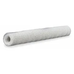 String-wound polypropylene filter cartridge with 50-micron nominal rating. Rated for flow up to 10 gpm. Suitable for sediment and particulate removal in water filtration systems. Sold in a pack of 6.