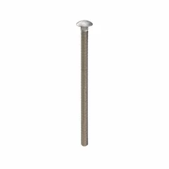 Square neck carriage bolt made from 316 stainless steel with a plain finish. Thread size 1/4"-20, length 4 1/2 in. The square neck prevents rotation during tightening, suitable for fastening metal to wood or metal in corrosive environments.