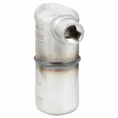 This inverted bucket steam trap is constructed of stainless steel for corrosion resistance. It features a 3/4 in FNPT connection, in-line configuration for horizontal installation, and a maximum capacity of 900 lb/hr at 125 psi and 800°F. Strainer is not included. Used to remove condensate from steam lines in industrial heating and process applications.