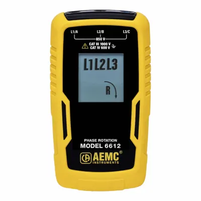 AEMC INSTRUMENTS Phase Sequence and Motor Rotation Tester: 15 Hz to 400 Hz, 40 V to 850 V - Phase Rotation Meters & Indicators