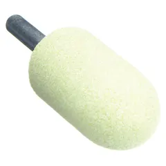 Ceramic mounted point with 80 grit for cool cutting of stainless steel and nickel alloys. A11 shape designed for precision grinding and deburring. Reduces heat buildup and workpiece discoloration.