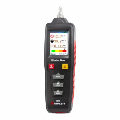 TRIPLETT Vibration Meter: Vibration, 10 Hz to 1 kHz (Low)/1 to 4 kHz (High), TFT LCD - Standard Vibration Meters