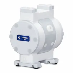 This air-operated double diaphragm pump is designed for high-purity fluid transfer. It features a 3/8-inch NPT connection, delivers 6.7 gpm, and achieves a maximum head of 230.7 feet. The seat and check valve materials are PTFE, making it suitable for handling clean, non-abrasive fluids in applications requiring chemical compatibility and contamination control.