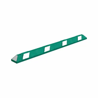 NOTRAX Parking Stop: Rubber, 6 ft Lg, 6 in Wd, 4 in Ht, Green/White - Parking Curbs