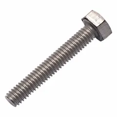 Grade 2 titanium hex head bolt with M4x0.7 metric threads, 25 mm length, and plain finish. Conforms to DIN 933 dimensional and material quality standards. Supplied in a small pack without nut. Suitable for corrosive environments and lightweight structural assemblies.