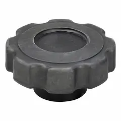 This 8-arm knob features a 1.25 in diameter and a 1/2"-13 threaded hole. The plastic body incorporates a steel thread insert for secure engagement. It is suited for manual adjustment, clamping, and positioning tasks on machinery and fixtures where frequent hand tightening is required.