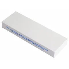 Hard Arkansas oilstone with ultra-fine grit for precision sharpening. Measures 8 inches long, 2 inches wide, and 3/4 inch thick. Suitable for fine honing of cutting tools, knives, and blades in metalworking and woodworking applications.