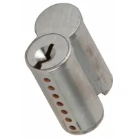 Small format interchangeable core (SFIC) cylinder for cylindrical locksets. Chrome finish, J keyway, 7-pin configuration. Used in commercial facilities requiring key control and quick rekeying