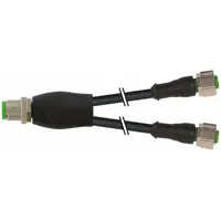 Cordset: M12 Male Straight X (2) M12 Female Straight, 4 Pins, Black, PVC, 3 m Cable Lg (MPN 7000-40701-6130300)
