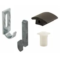 This bushing kit is designed for screen door hardware to reduce friction and wear between moving parts. It measures 1-1/2 inches in overall height, 1/4 inch in overall length, and 9/16 inch in overall width. The black/gray color and unfinished finish suit various screen door applications