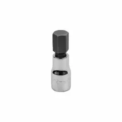 Hex bit socket with 3/8 in drive and 12 mm hex tip, 2 in overall length. Features a replaceable insert for extended service life. Used for driving hex-head fasteners in automotive repair, machinery assembly, and industrial maintenance.