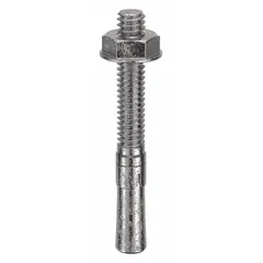 RED HEAD SWW-1422 wedge anchor made of 316 stainless steel with plain finish. Diameter 1/4 in, thread size 1/4"-20, overall length 2-1/4 in. Pack of 100. Used for fastening equipment, structural steel, and machinery to concrete in light-duty applications.