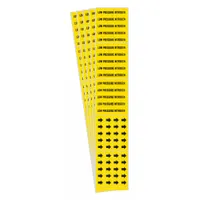 Yellow adhesive pipe marker with black legend text reading 'Low Pressure Nitrogen' and directional arrows. Designed for pipes with an outside diameter of 3/4 in and smaller. Used to identify low pressure nitrogen lines in industrial piping systems, aiding in compliance with pipe marking standards
