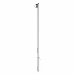 Steel bracket for securing a self-retracting lifeline (SRL) to a ladder in fall-protection systems. Rated for 310 lb capacity and fits 1 1/2 in channel width. Used as an anchor component in ladder lifeline setups.