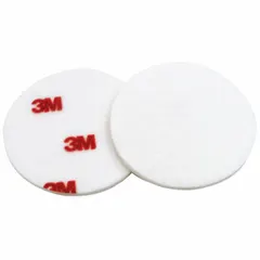 This 3-inch diameter white felt pad features a smooth texture and hook-and-loop backing for attachment to polishers. It provides a soft surface for applying finishing materials in vehicle paint correction and detailing applications. Sold in packs of 50.