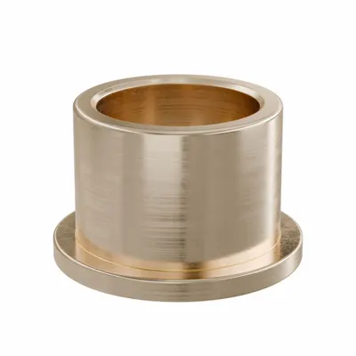 OILITE Flanged Sleeve Bearing: Bronze, SAE 841, 14 mm Bore, 18 mm OD, 14 mm Lg - Lubricated General Purpose Metallic Flanged Sleeve Bearings